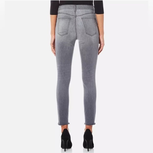 J Brand Alana Provocateur Destruct High Rise Crop Skinny Jeans Gray Size 27 - Picture 2 of 16